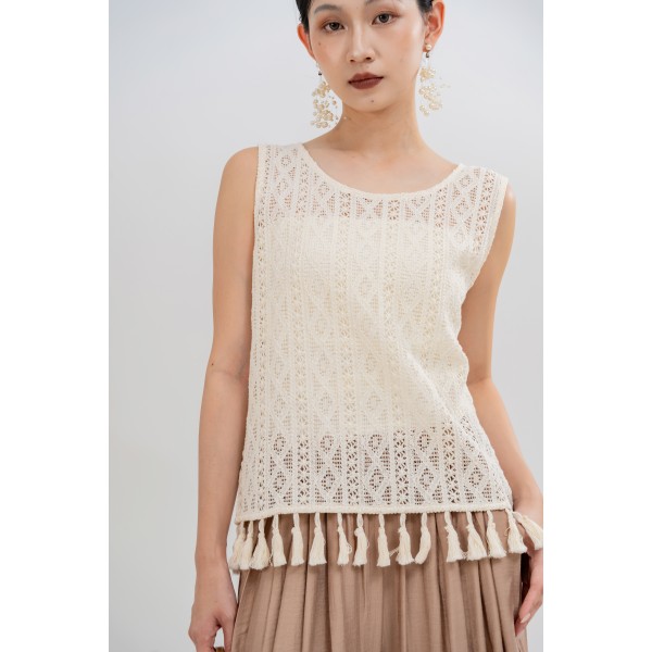 Embroidered Round Neck Top